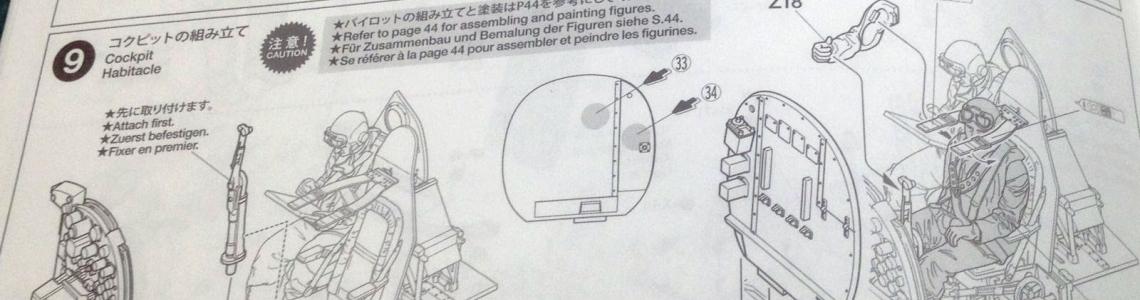 This image shows the level of detail and clarity of the instruction manual. Note the seated navigator, whose decal map is shown in the decal detail image.
