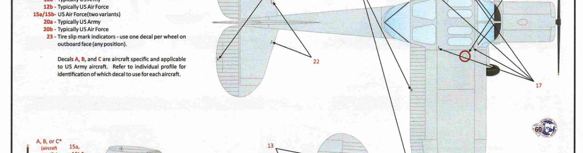 Location of stenciling applicable to primarily US Army and US Air Force Bird Dogs
