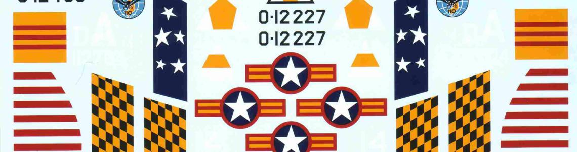 View of decal sheet for the schemes provided