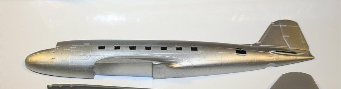 Painted fuselage halves