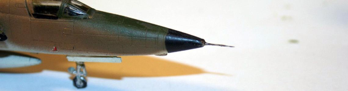 The nose after the white glue had been painted with flat black paint