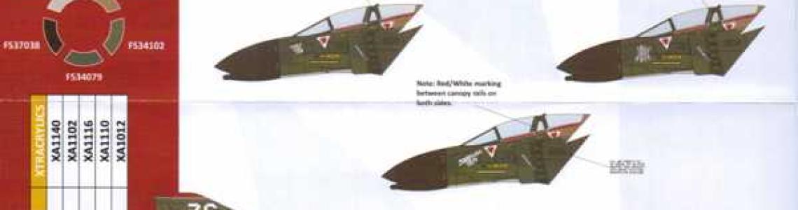 Layout of decals for Phantom aircraft