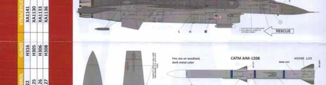 Layout of decals for Viper aircraft