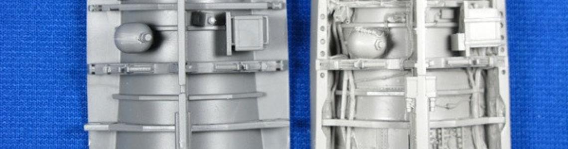 Kit parts (Lt) vs. Aires parts (Rt)