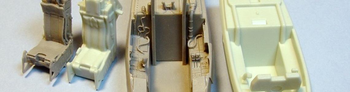 Review parts (dk grey) compared to kit parts