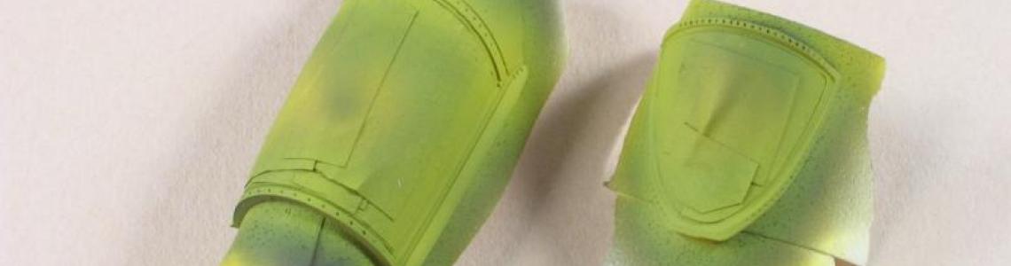 Canopy exterior masked and sprayed Zinc-Chromate Yellow