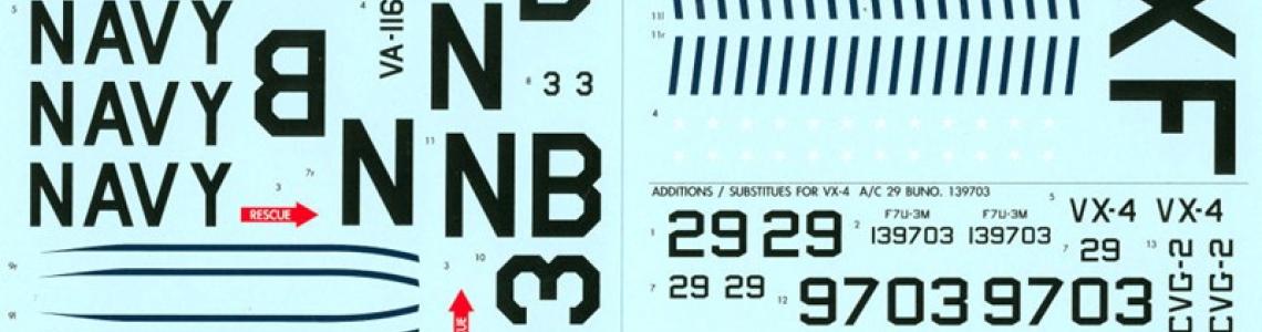 Included decal sheets