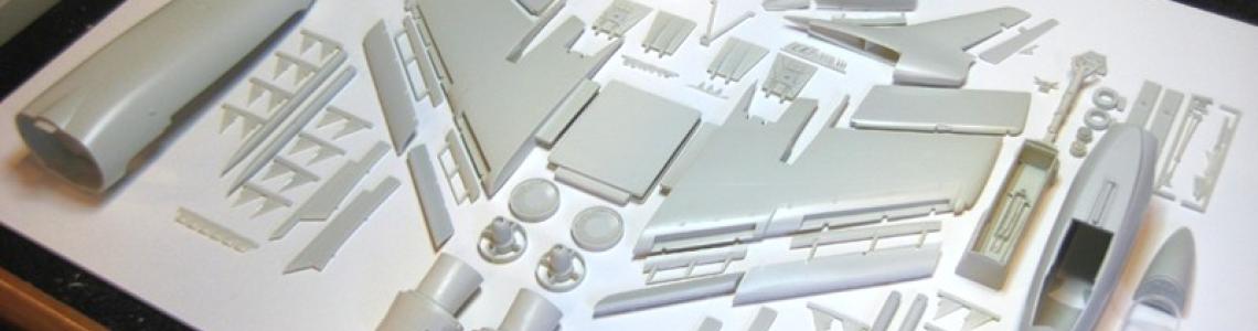 Kit parts laid out for viewing