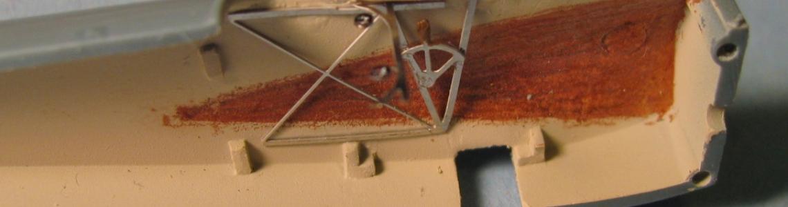 Photoetch details installed in cockpit