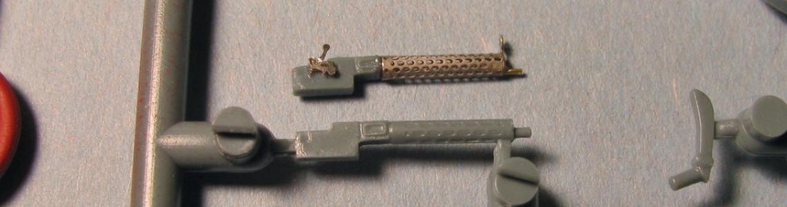 Machine gun comparison with photo-etch parts (not included in kit)