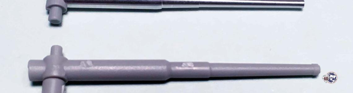 Master Model barrels (bottom) compared with kit-supplied (top) Master Model barrels (bottom) compared with kit-supplied (top)