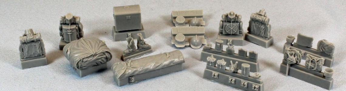 Parts as packaged on casting blocks.
