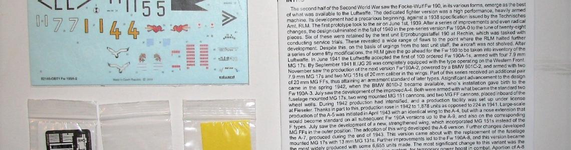 Instructions, Decal and PE