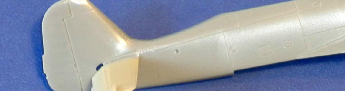 Quickboost parts attached to Tamiya kit fuselage