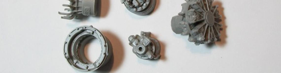 Resin engine parts.