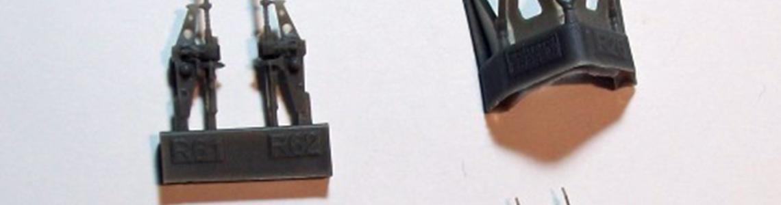 Guns, exhaust, oleos, propeller blades, and other cast parts.