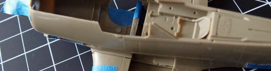 Close up of port gun bay and cockpit area