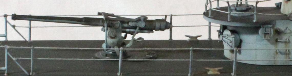 Closeup of deck guns