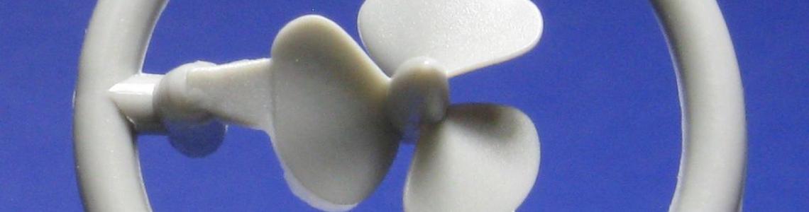 Close-up of propeller - slight flash present
