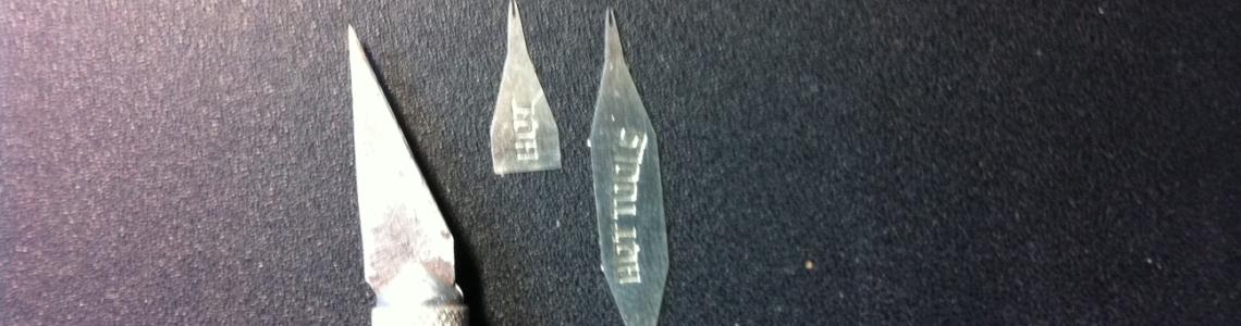 Applicator compared with #11 X-ACTO blade