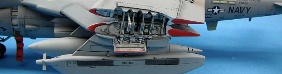 Close up of wing folding mechanism assembly