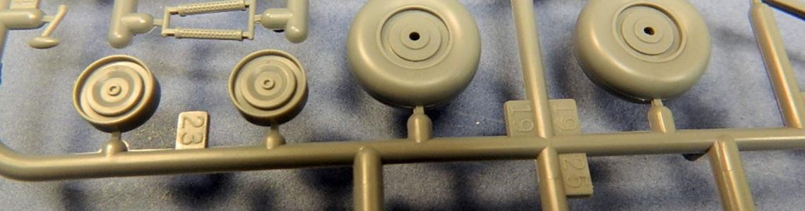 The front side of the kit's main wheels