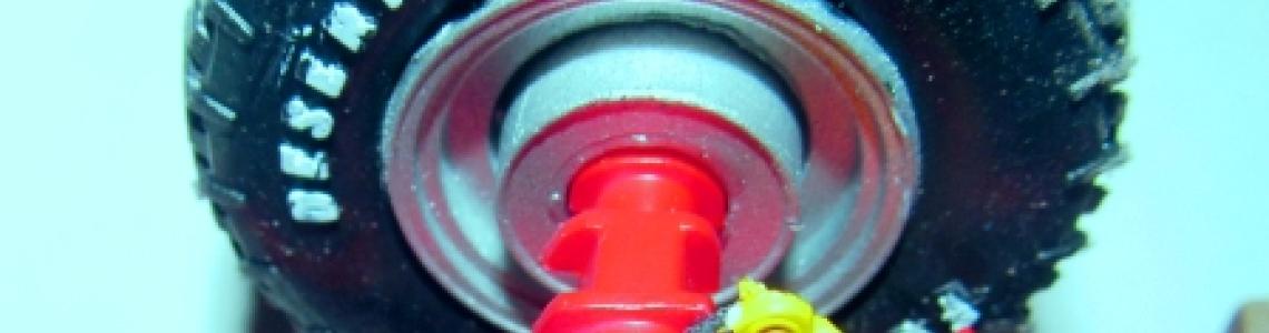 Closeup of mounted rear wheel.