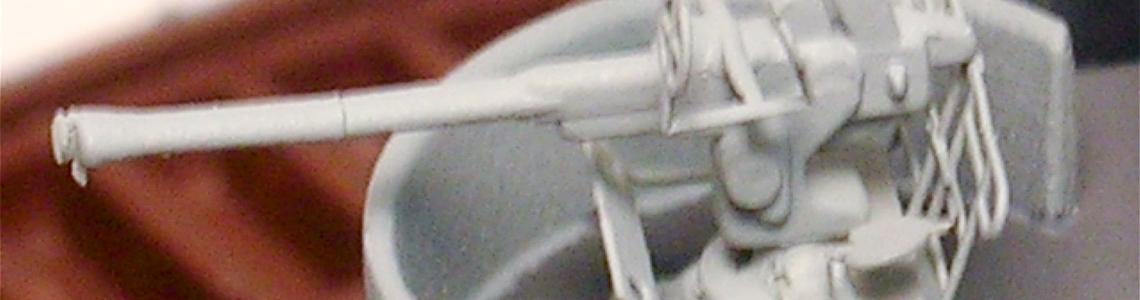 Finished Model - Bofors Gun Closeup - One of Eight, Each Made of Two Injection Parts and Four PE Parts