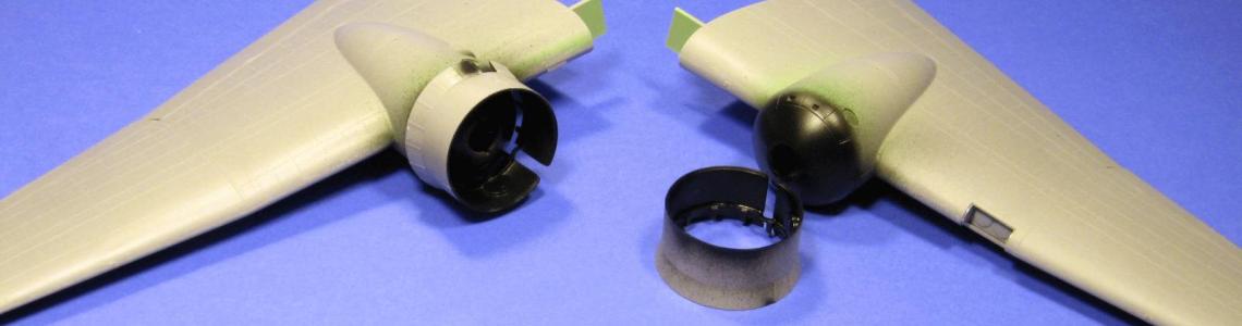 Wings with cowlings being dry fitted