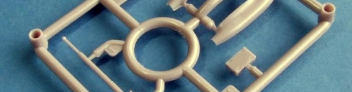 Close-up of parts on sprue