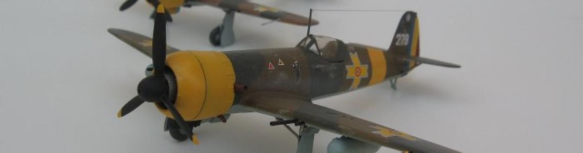 Completed kits showing two different personal aircraft