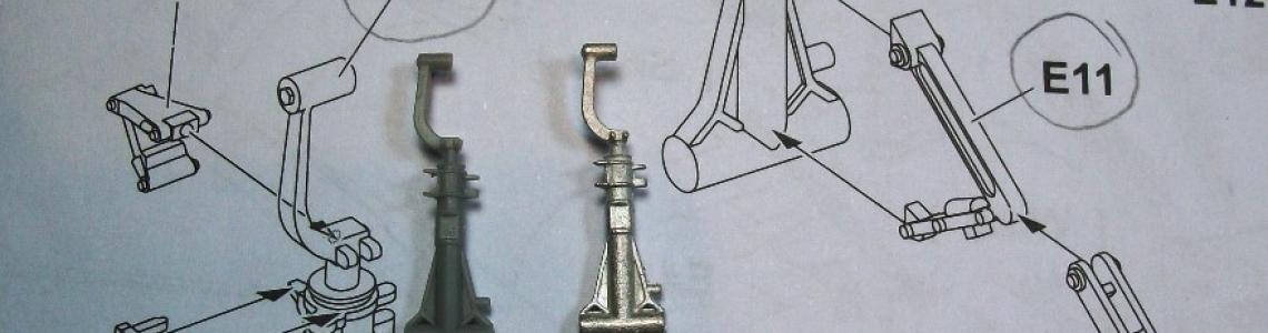 Nose gear comparison with kit part