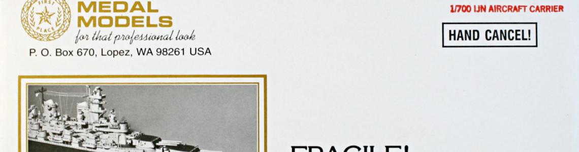 Envelope front for Gold Medal Models 1/700 IJN Aircraft Carrier Photoetch Set