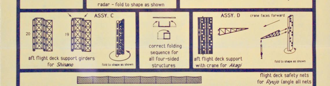 First page of instructions (lower half) for Gold Medal Models 1/700 IJN Aircraft Carrier Photoetch Set, showing the IJN Ryujo example of how to use the set.