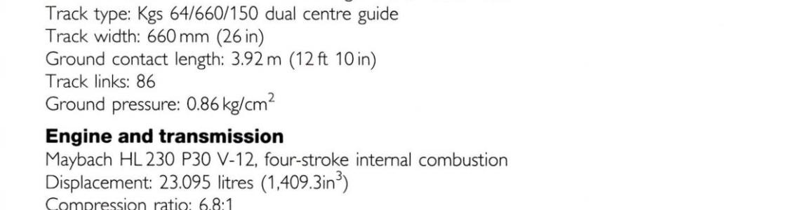 Panther Tank Specifications