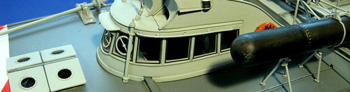 Finished pilot house with torpedo mounted