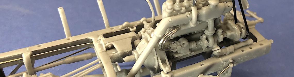 Engine assembly installed on frame