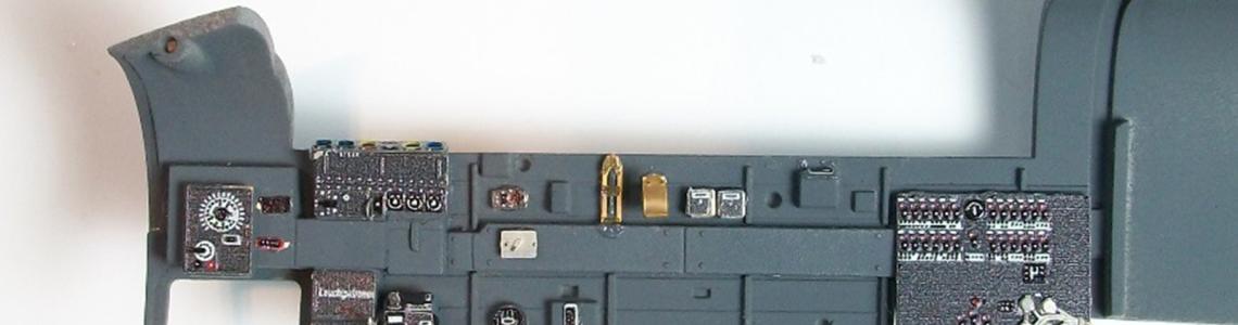 Photoetch detail added to right-side cockpit wall