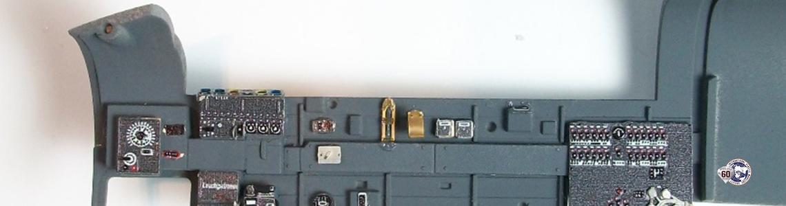 Photoetch detail added to right-side cockpit wall