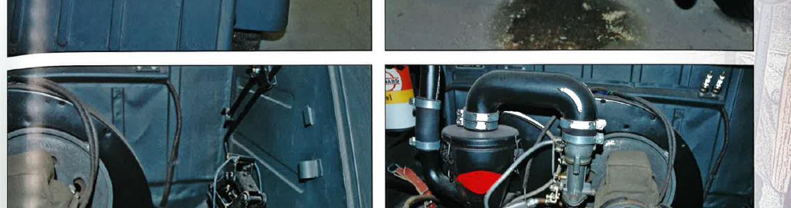 Page 43: Pictures showing details in the taillight and in the engine compartmet