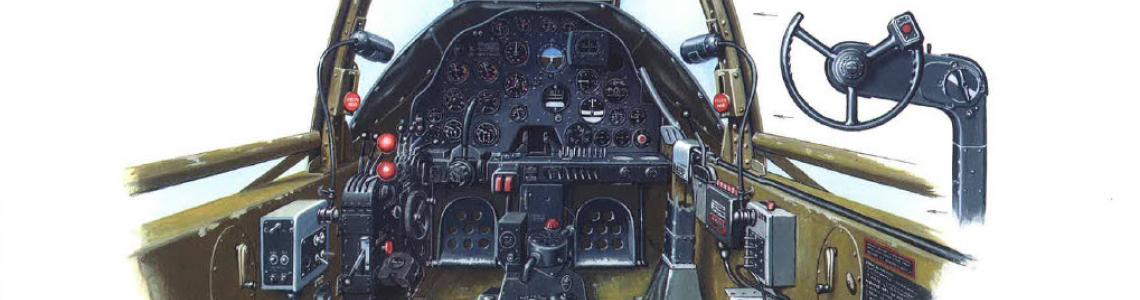 Page 98: Color artwork of P-38F cockpit