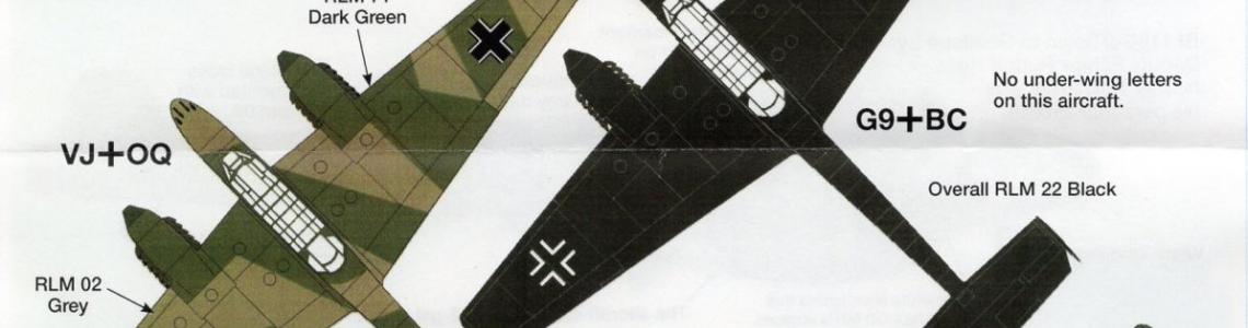 Back of decal sheet with RLM callouts