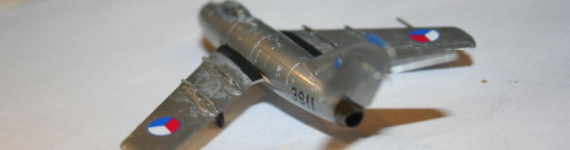 PE wing fences installed, aircraft painted