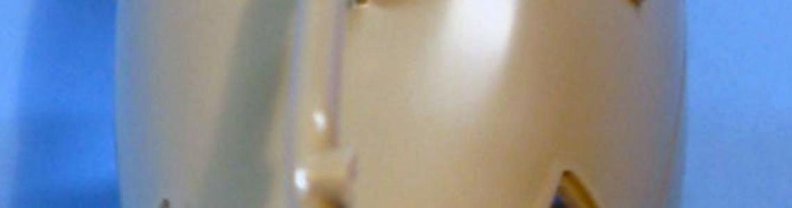 Front view of the forward section of the fuselage illustrating the 1-piece molding with no seam lines.