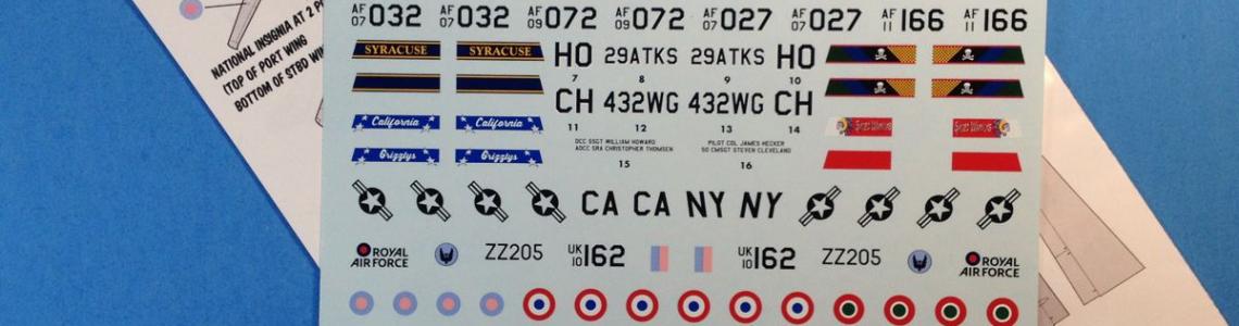 The decal sheet and instructions