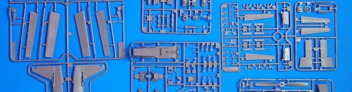 Control surfaces, cockpit, and engine sprues