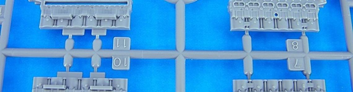 Engine parts on sprue