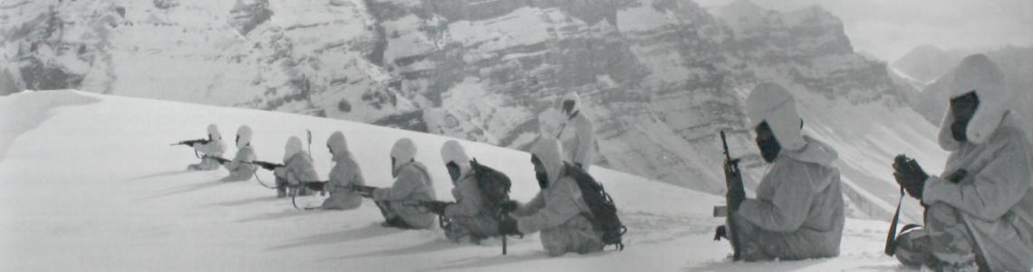 Indian soldiers training on the Siachen Glacier.