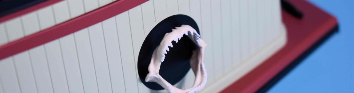 Jaws Jaws on front of boat