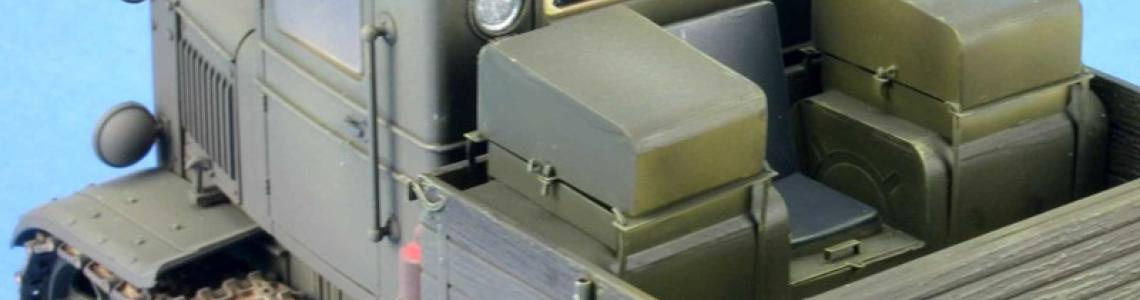 Completed model rear left side view of cargo bins